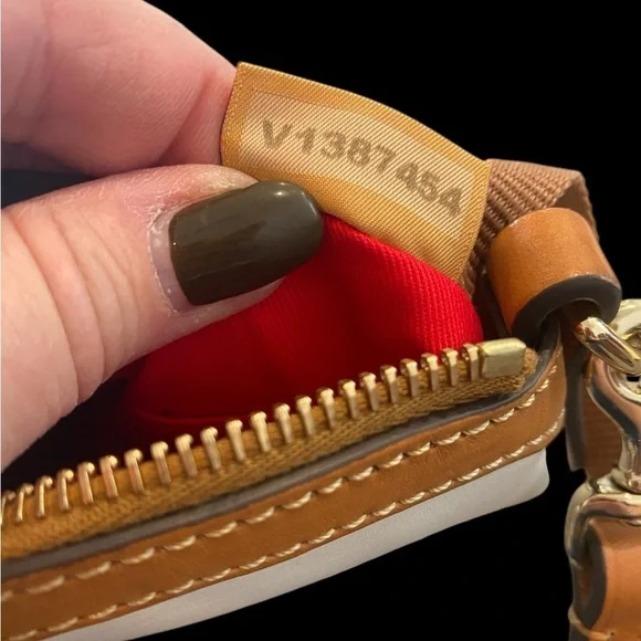 Dooney & Bourke white Italian leather crossbody with tan trim - like new - Picture 9 of 13